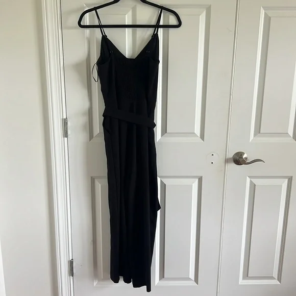 Skies Are Blue Size XS Black Jumpsuit V-Neck Tie Waist - Picture 4 of 7